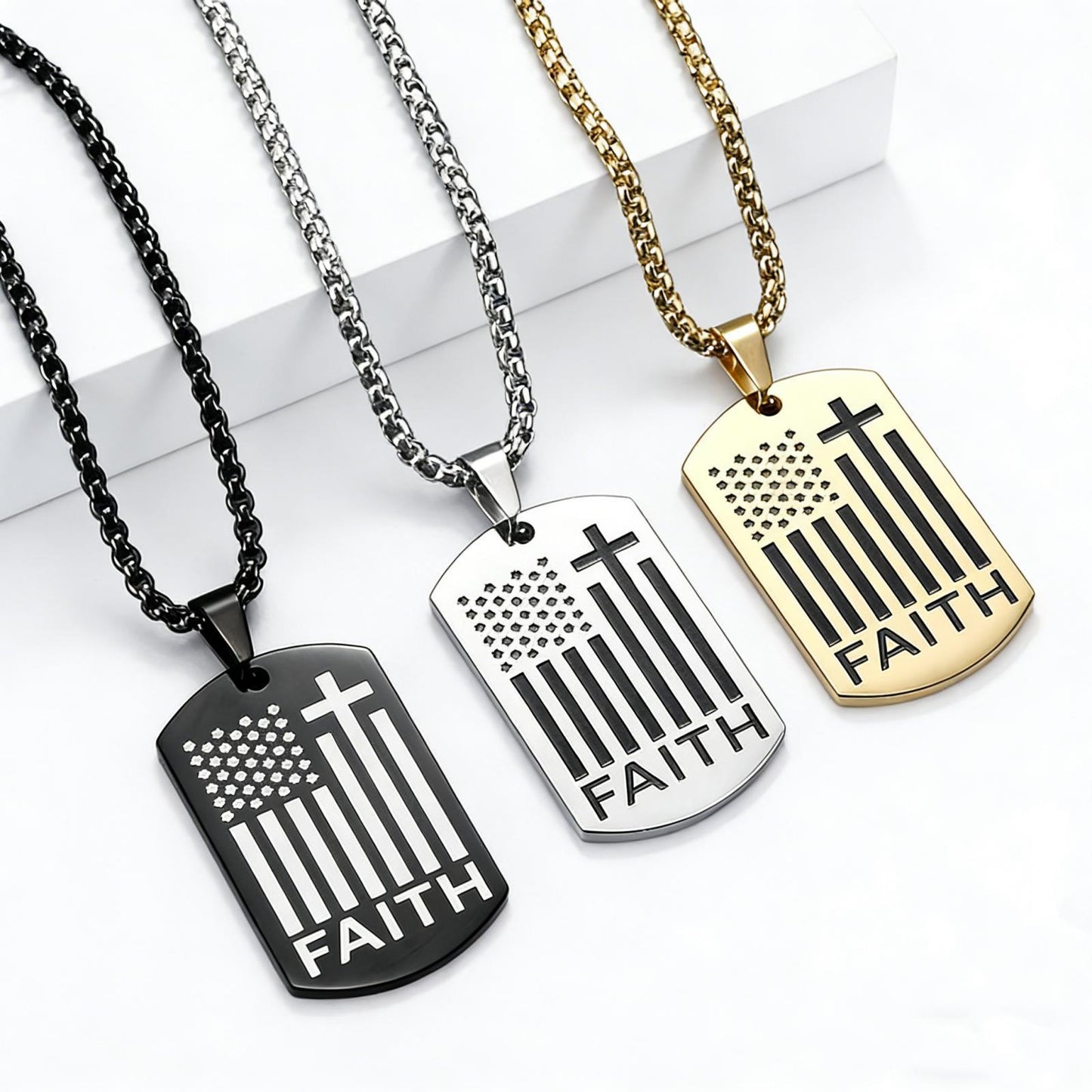 Planderful Everyday Genie Stainless Steel Cross Necklace With Inspiring Text For Hip Hop Style Men