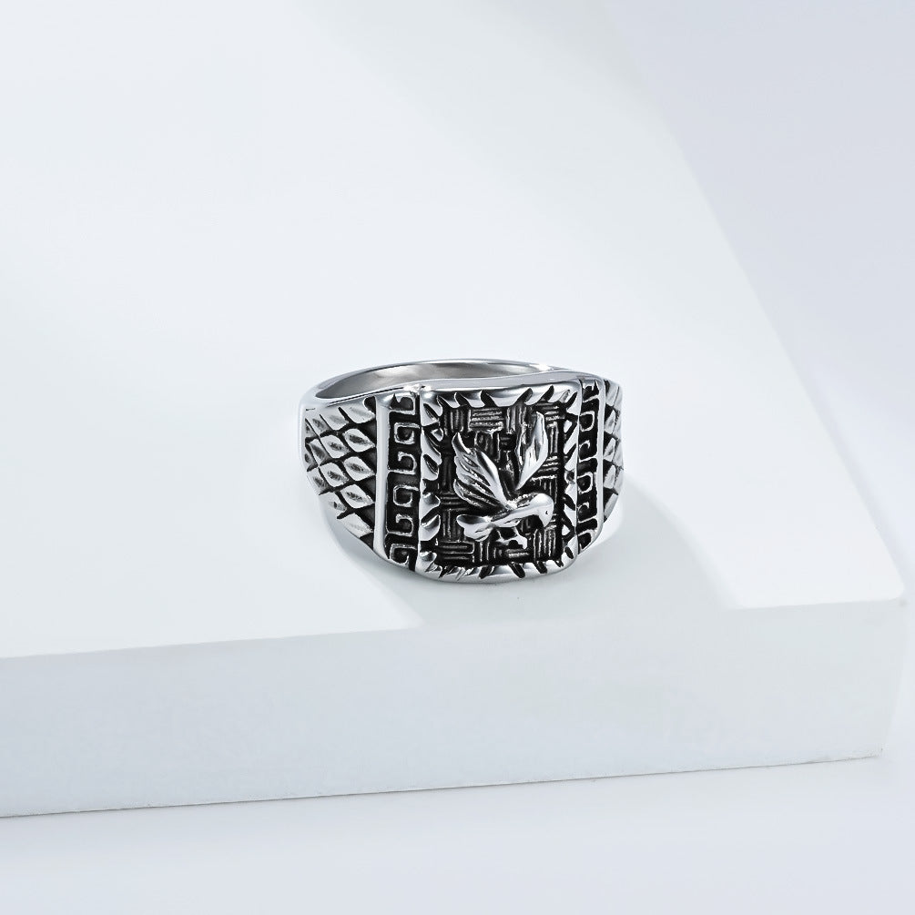 Planderful Stainless Steel Ring For Men Retro Wings Bold