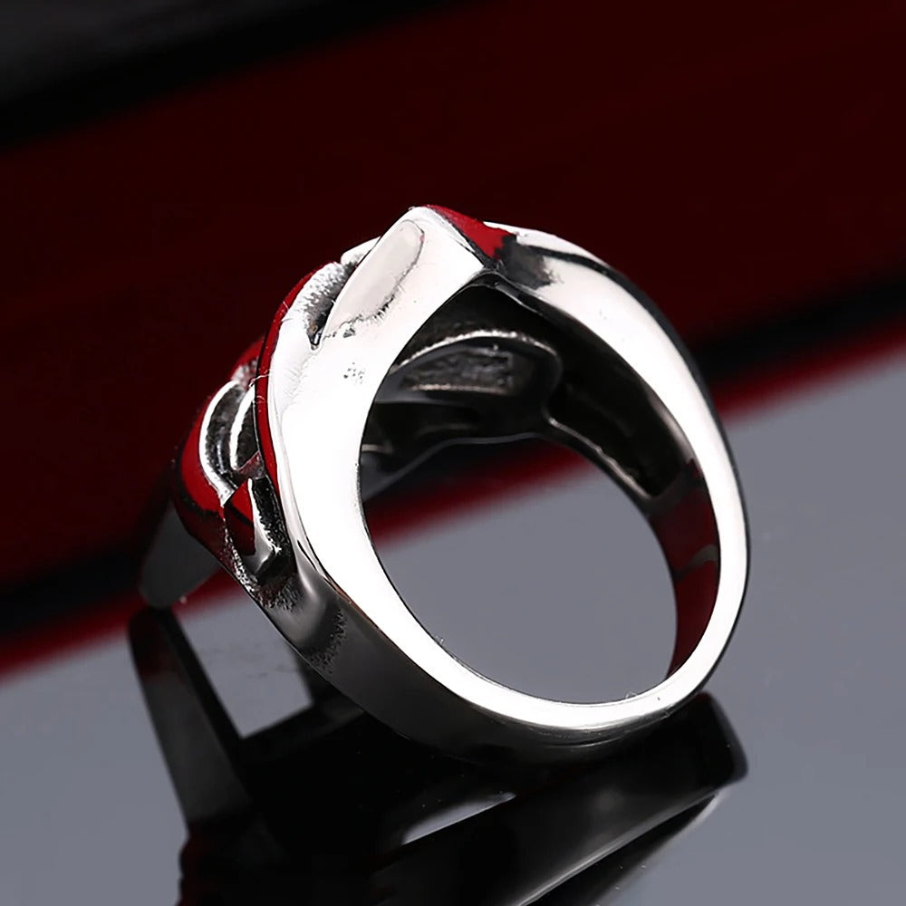 Vintage Mask Stainless Steel Men's Ring