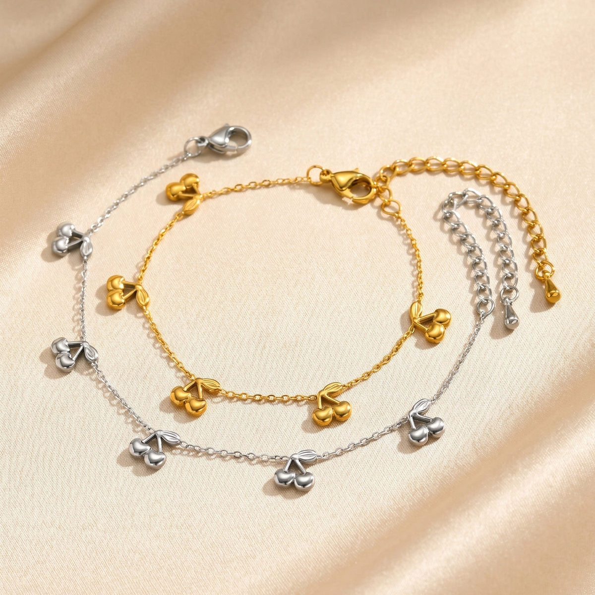 And Women Cherry Sweet Stainless Steel Bracelet