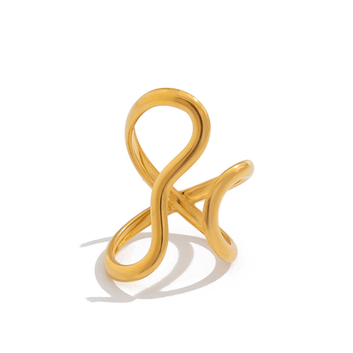 Geometric Ring By Planderful Vienna Verve Unisex Modern Jewelry With Irregular Cross Opening Design
