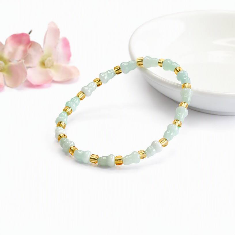 Jadeite Gourd 5*7 mm Beaded Bracelet