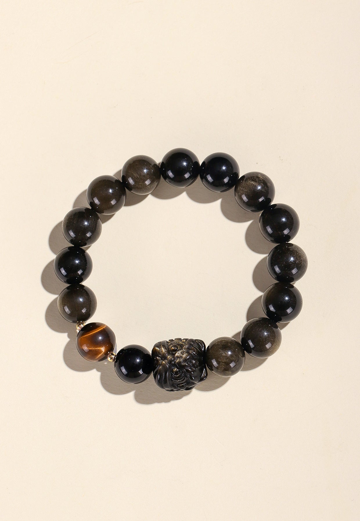 Planderful Fortune's Favor Bracelet – Unique Obsidian and Tiger Eye Design