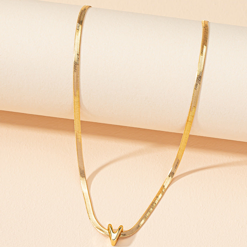 Trendy lowercase letter charm necklace with electroplated alloy chain - Vienna Verve Collection