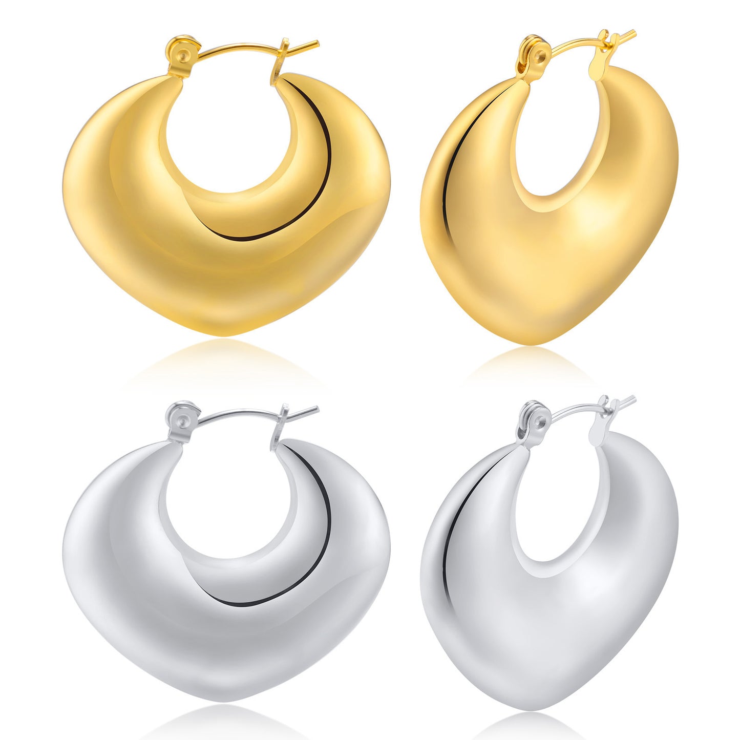 Stainless Steel Women's French Fashion Hollow Peach Heart Earrings