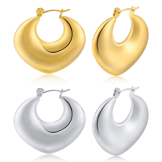 Stainless Steel Women's French Fashion Hollow Peach Heart Earrings