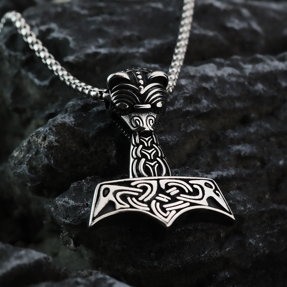 Celtic Viking Wolf Stainless Steel Pendant Necklace
