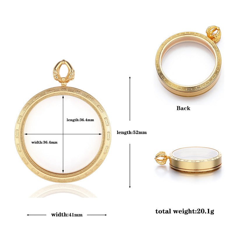 Steel Necklace - Elegant Double Sided Glass Box Pendant With Openable 35mm Inner Chamber For Everyday Wear