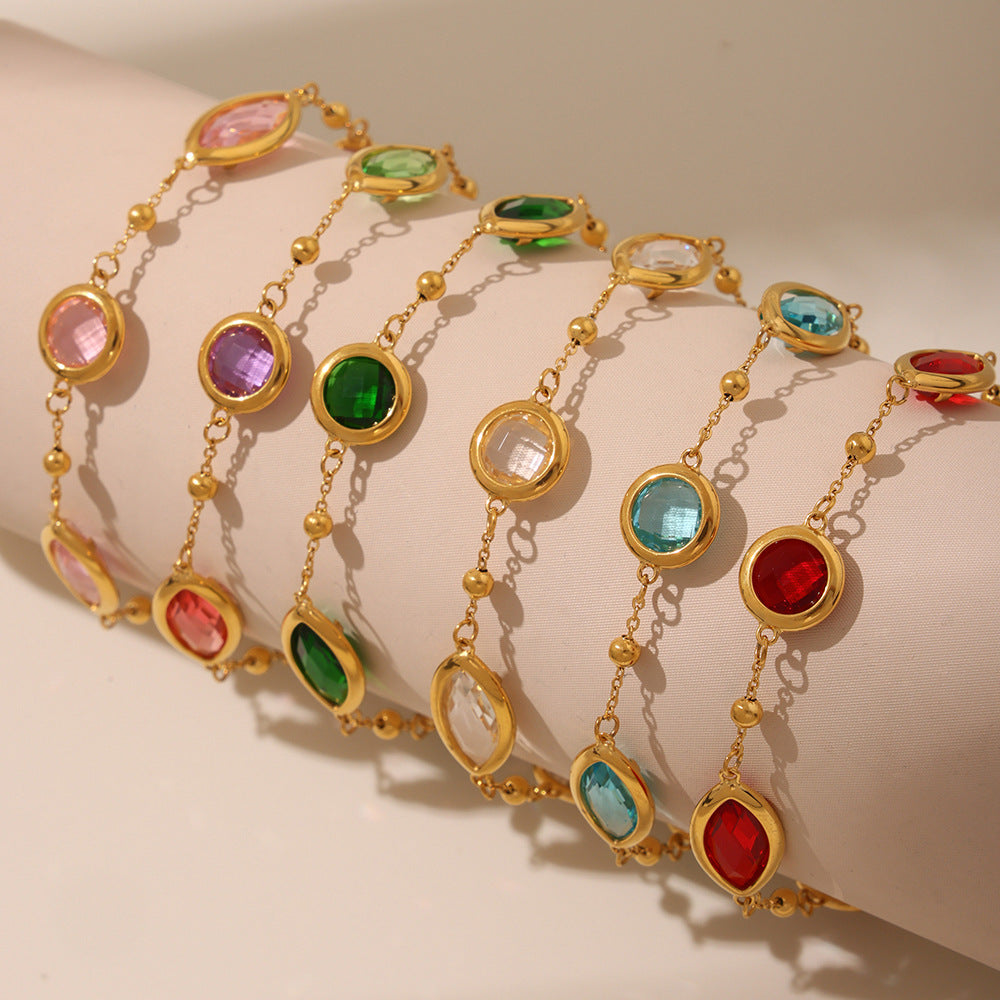 Planderful Dopamine Glass Ball Bracelet For Elegant Women