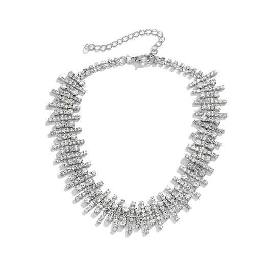 Europe and The United States Cross-border Jewelry Light Luxury Short Rhinestone Choker Necklace Retro Collar Female