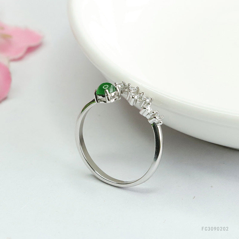 Green Jadeite Star Ring