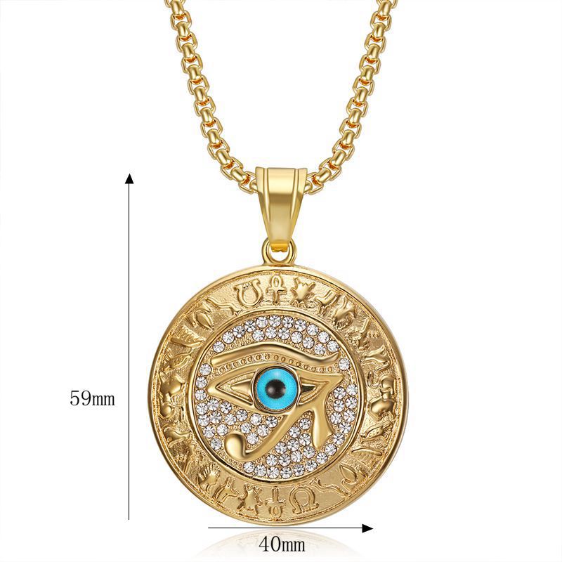 Zircon Necklace - Statement Eye of Horus Pendant