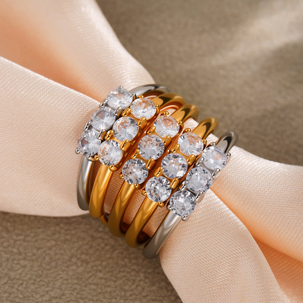 Planderful Zircon Ring 18K Gold Plated Index Finger Ring