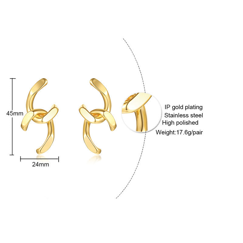 Gold-Tone Sculptural Knot Statement Earrings