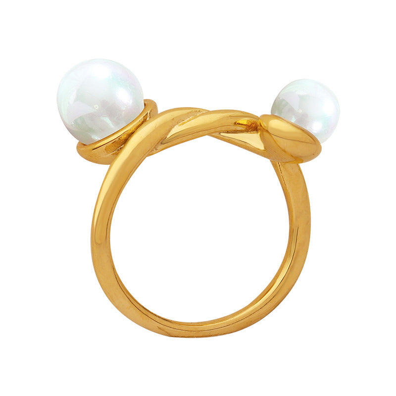 Colorful Beads Inlaid French-Inspired Niche Ring for Women