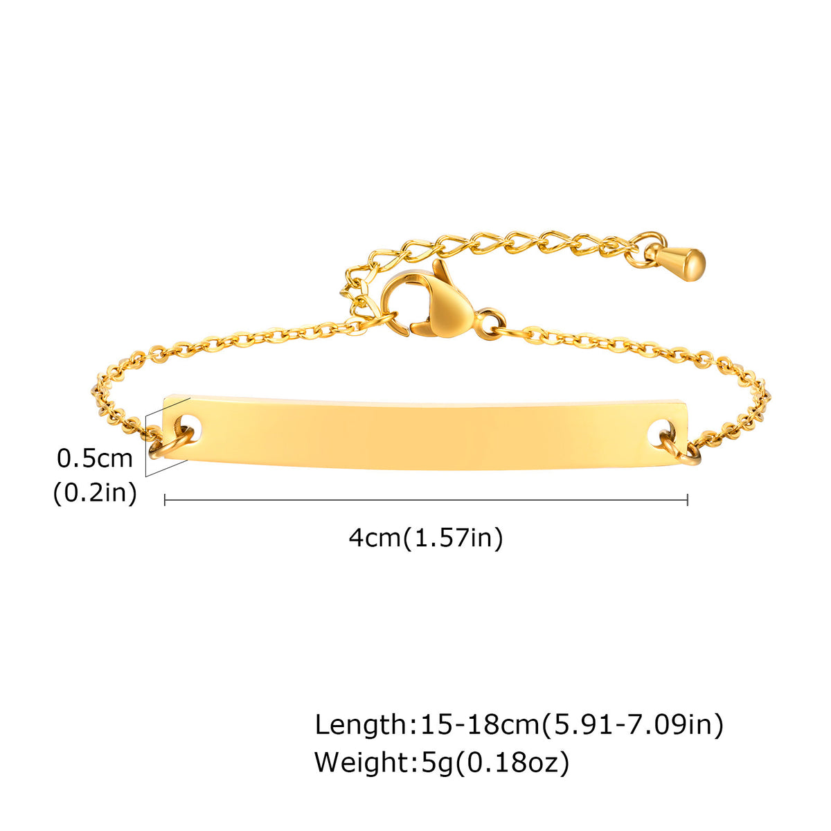 Stainless Steel Bent Brand Fine Gold Bracelet Ladies