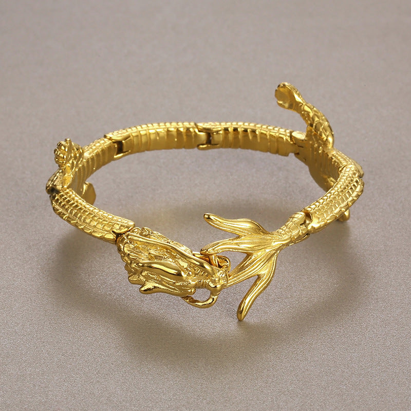 Guochao Benming Year Lucky Transshipment Dragon Bracelet – National Style Stainless