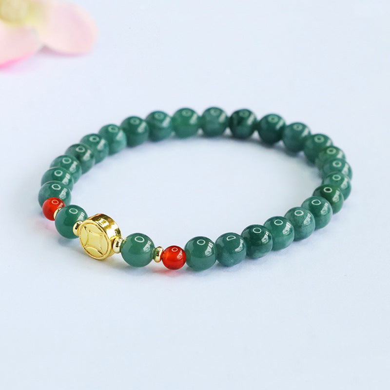 Blue Water Jadeite Agate Style 2 Beaded Bracelet