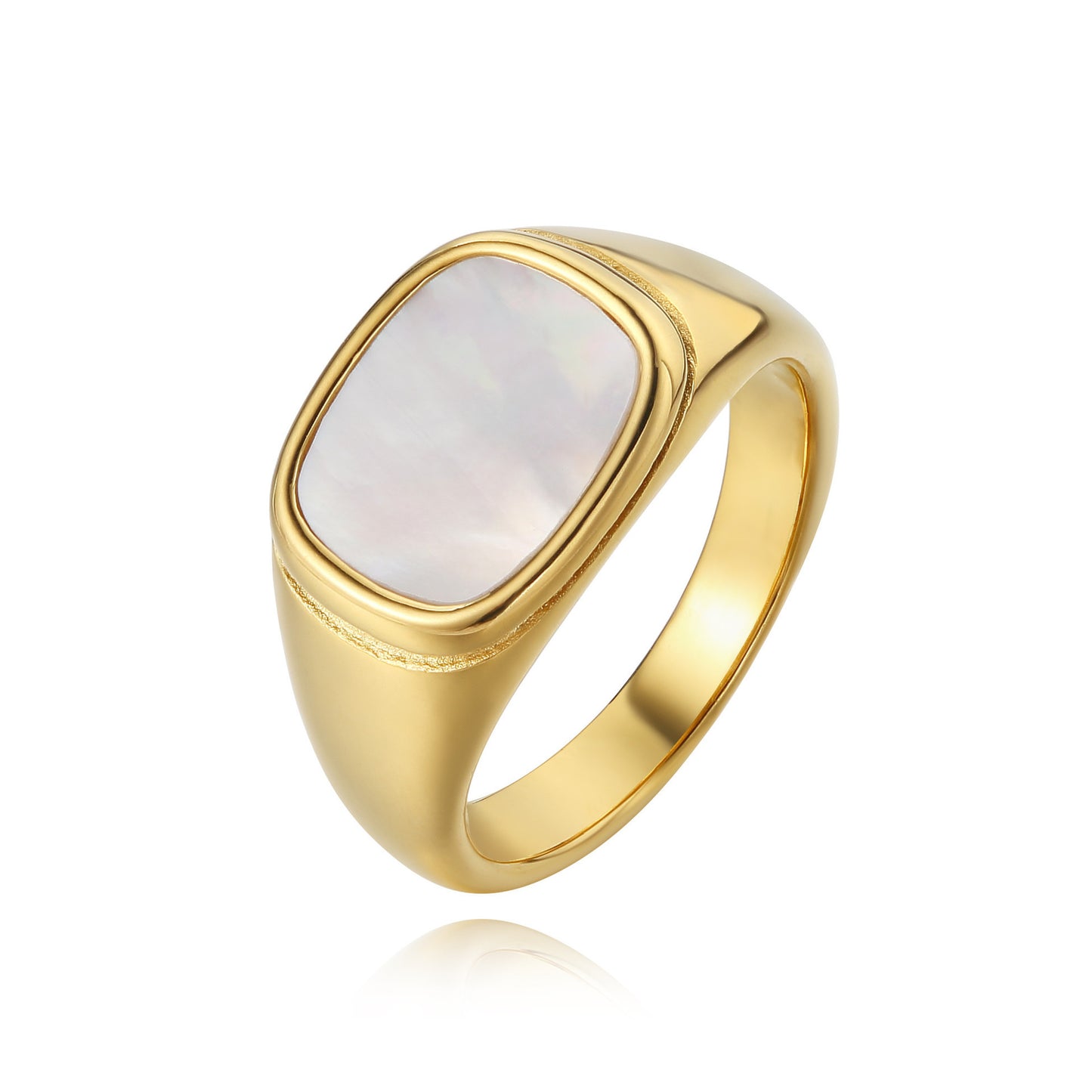 Planderful Titanium Steel Ring Unisex Square Shell Design For Men And Women Size 7 To 12