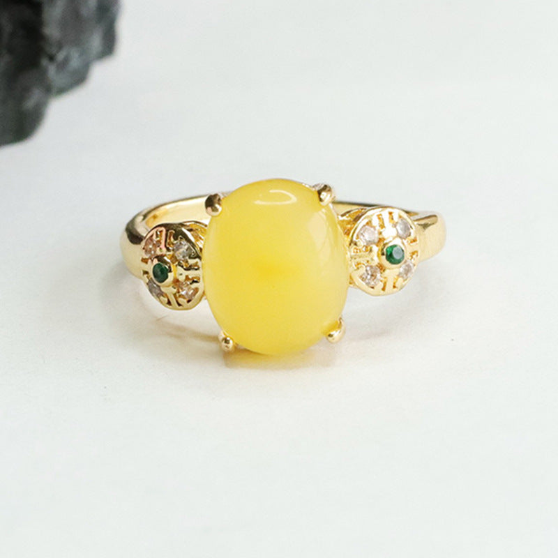 Antique Female Sterling Silver Arm Ring with Beeswax Amber