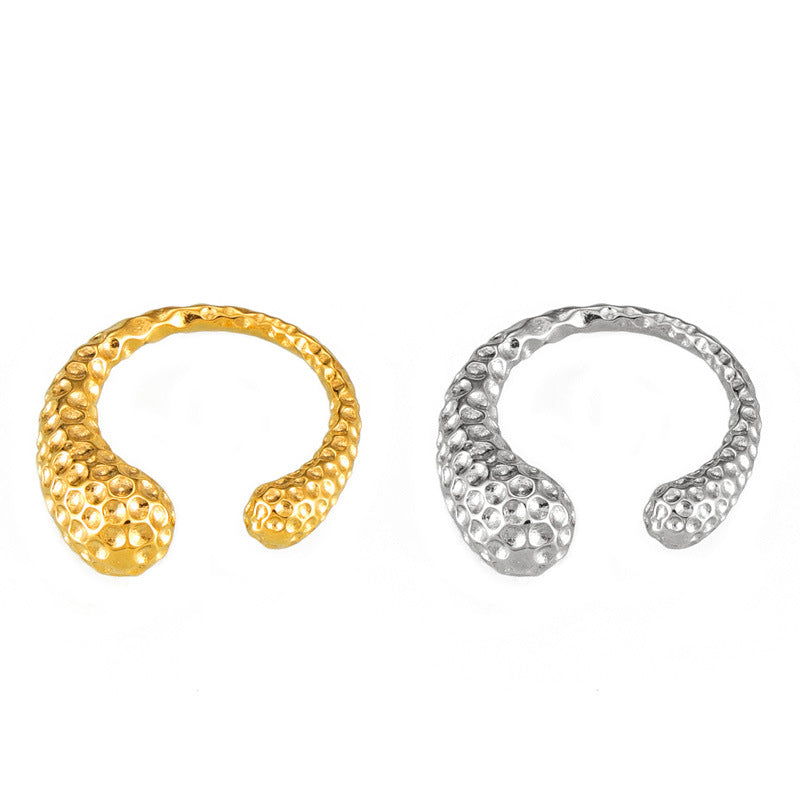 Golden Retro Hammer Ring - Adjustable Geometric Style