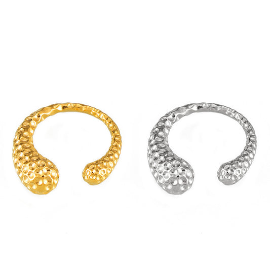 Golden Retro Hammer Ring - Adjustable Geometric Style