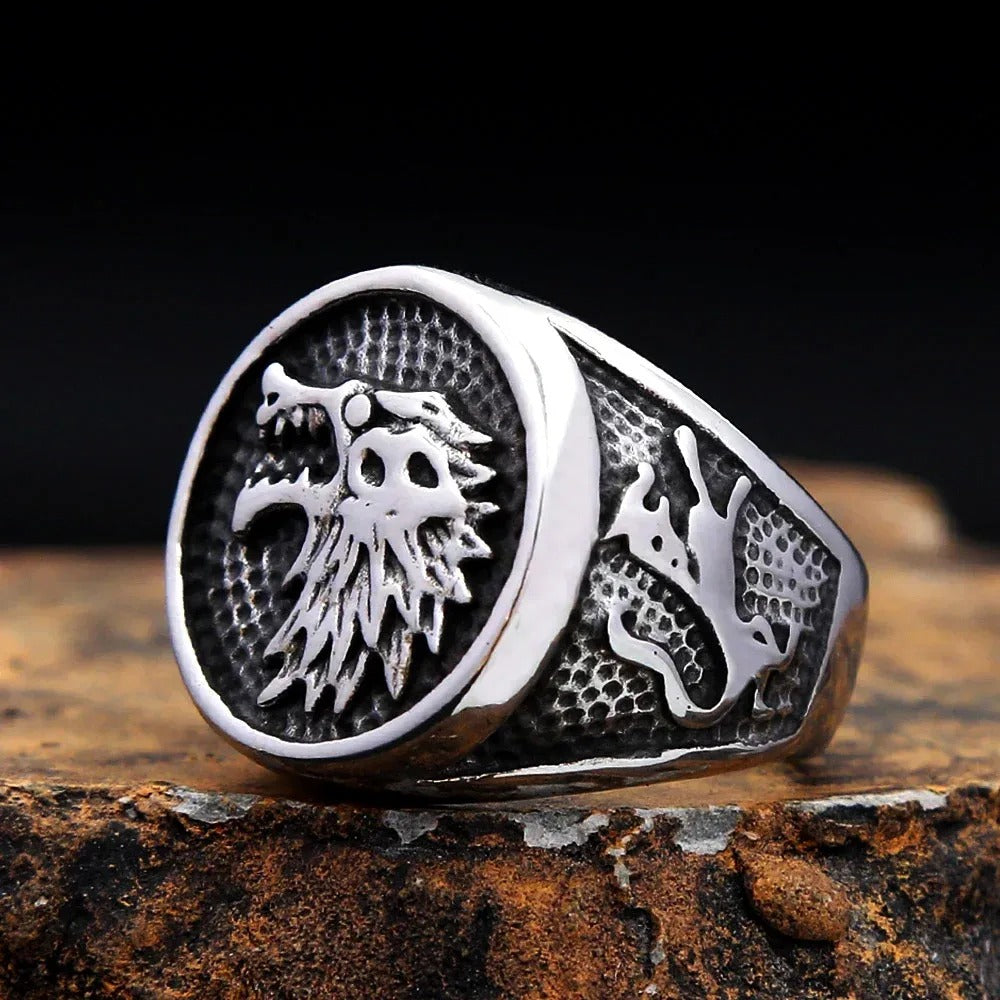 Vintage Wolf Stainless Steel Men's Ring