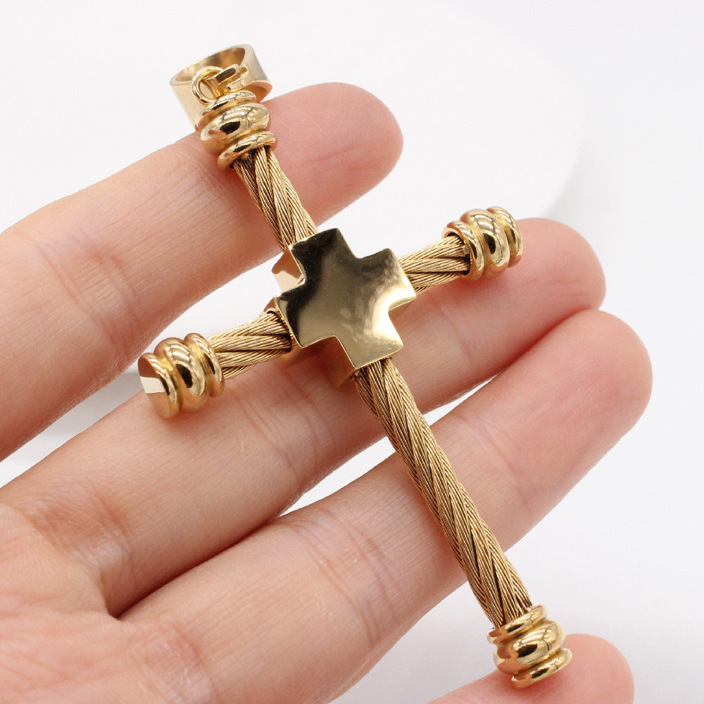 Titanium Steel Pendant Cross For Men And Women Unisex Protection Symbol Jewelry Planderful Everyday Genie Collection