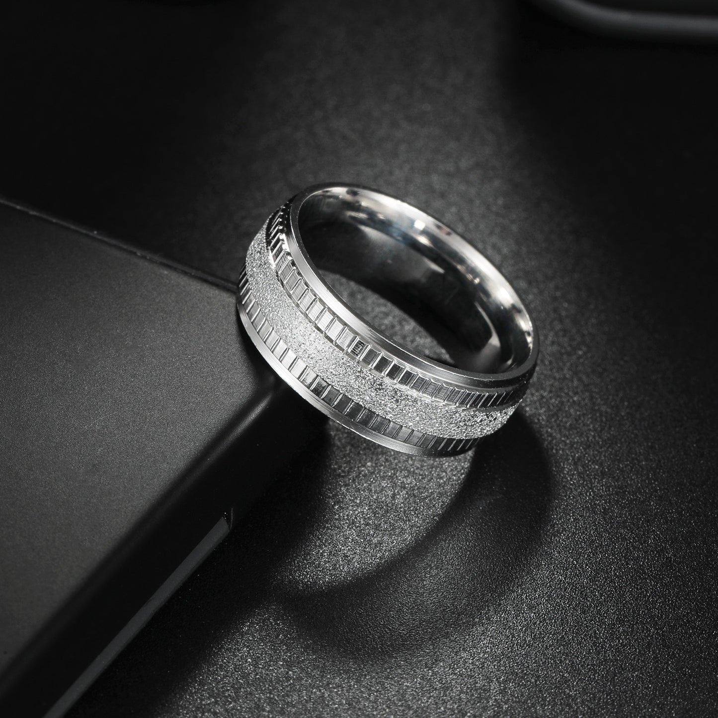Planderful Everyday Genie Stainless Steel Couple Ring Unisex Wedding Band Durable Statement Design For Couples