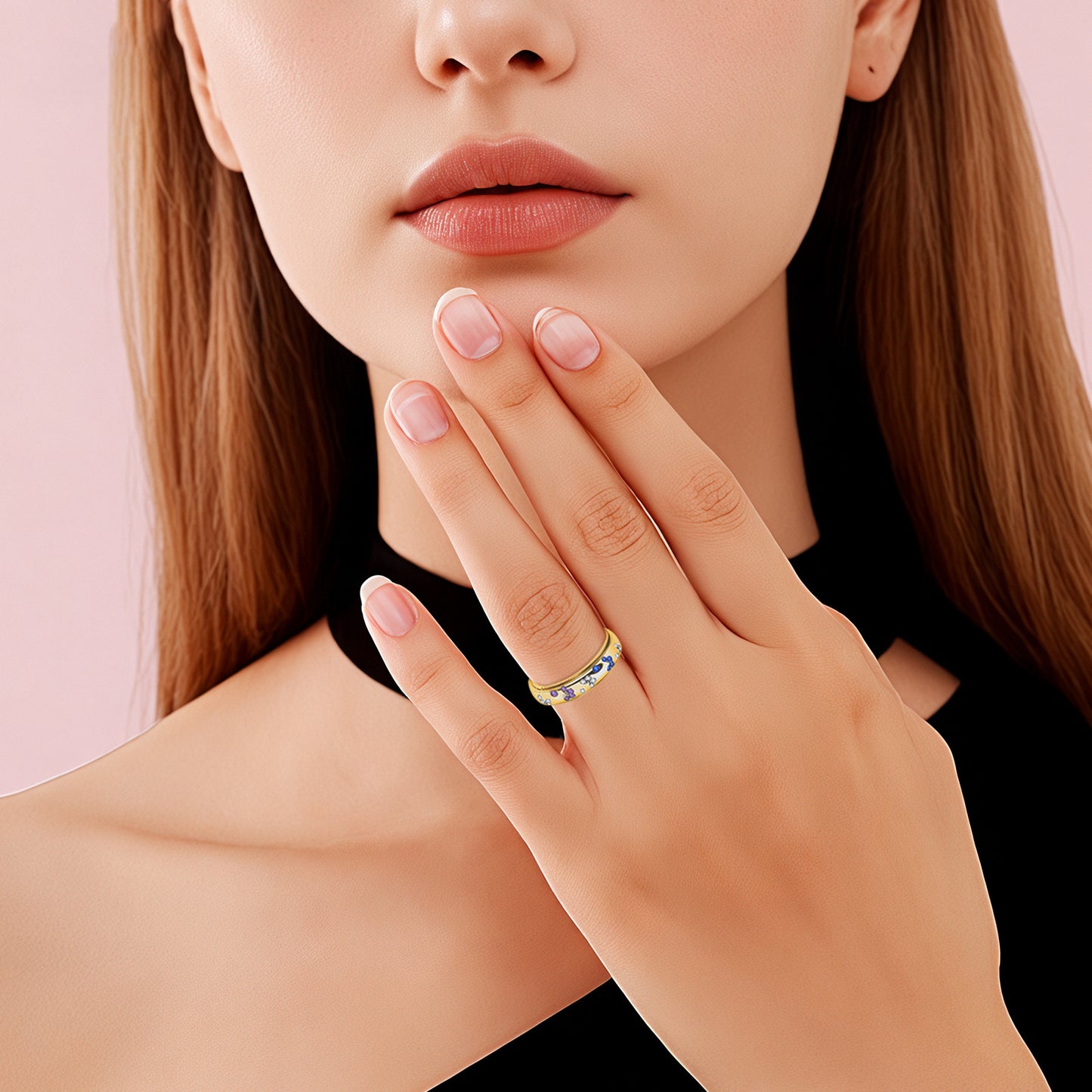 Planderful Rotatable Titanium Zircon Decompression Ring for Women Unisex Everyday Genie Collection