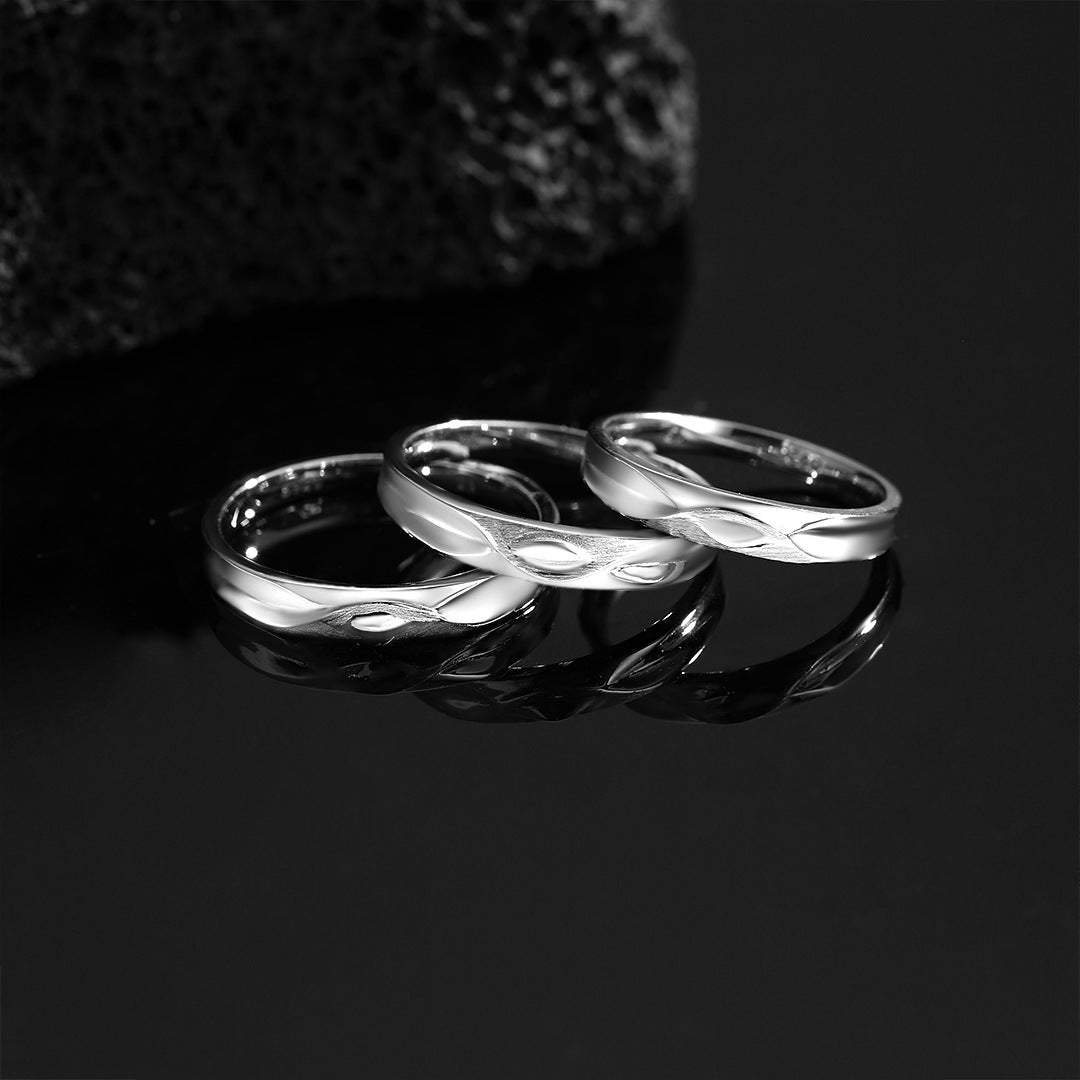 Minimalist Weaving 925 Sterling Silver Men's Ring