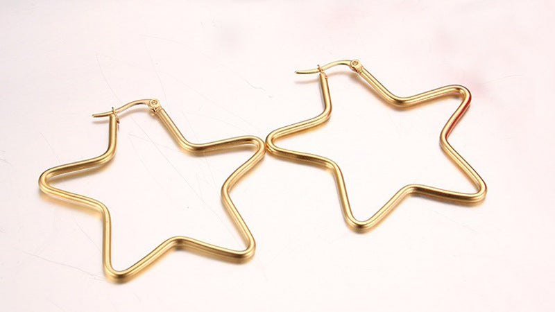 European And American Earrings Exaggerated Pentagram Wholesale