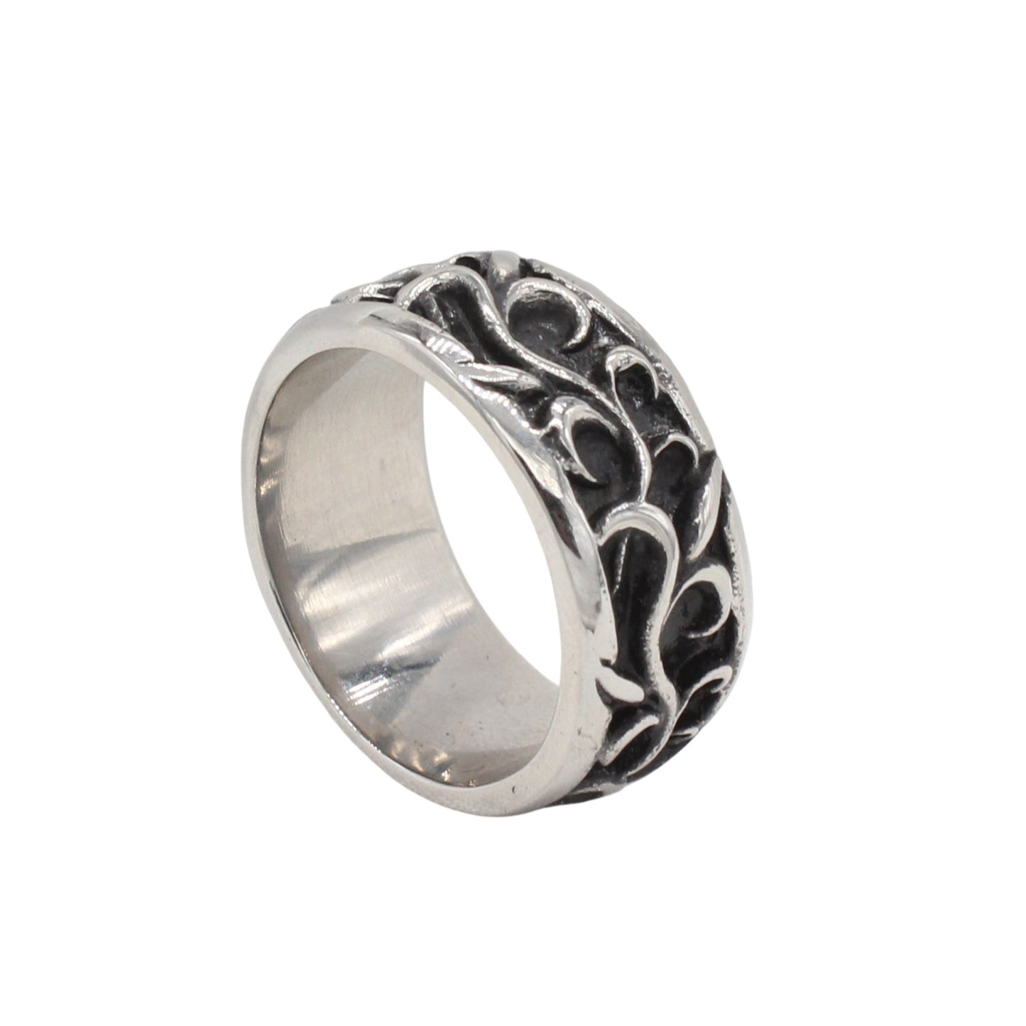 Planderful Everyday Genie Men’s Titanium Steel Ring – European and American Personalized Retro Dragon Pattern