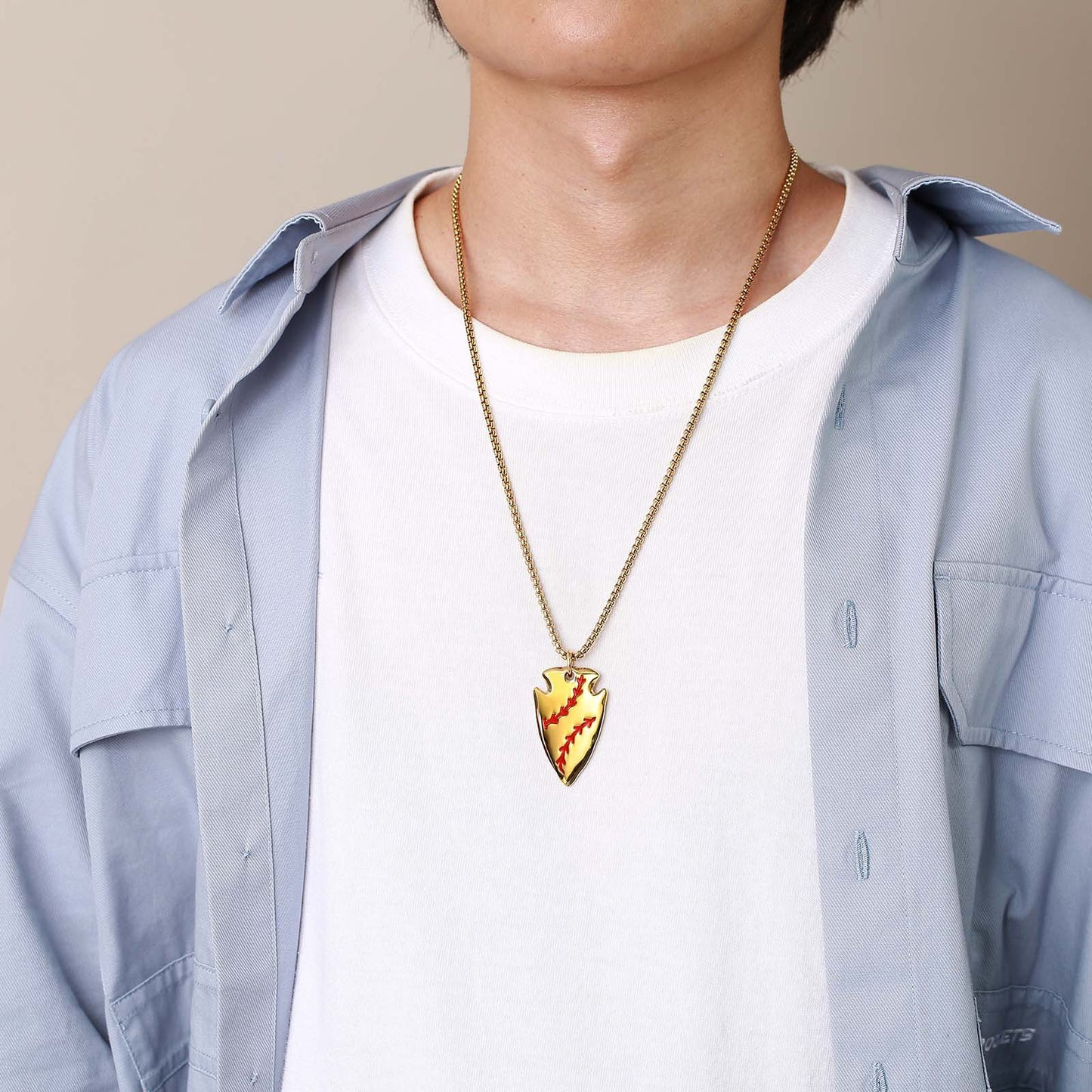 Titanium Steel Pendant Men's Stainless Steel Baseball Cross