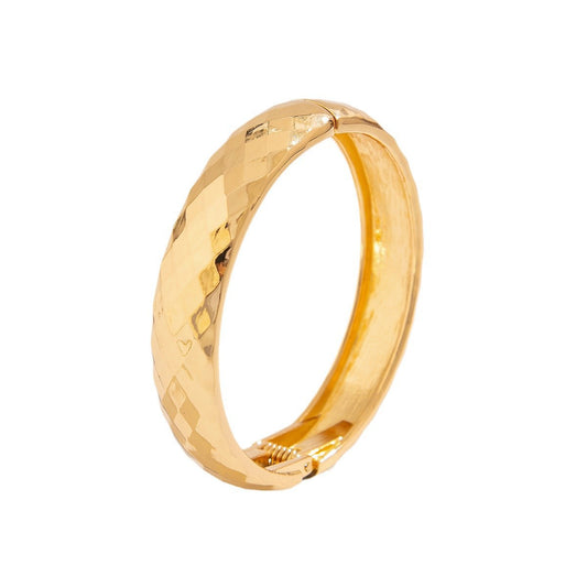 Planderful Vienna Verve Statement Bracelet Exaggerated Rhombus Cut Metal Design For Modern Women