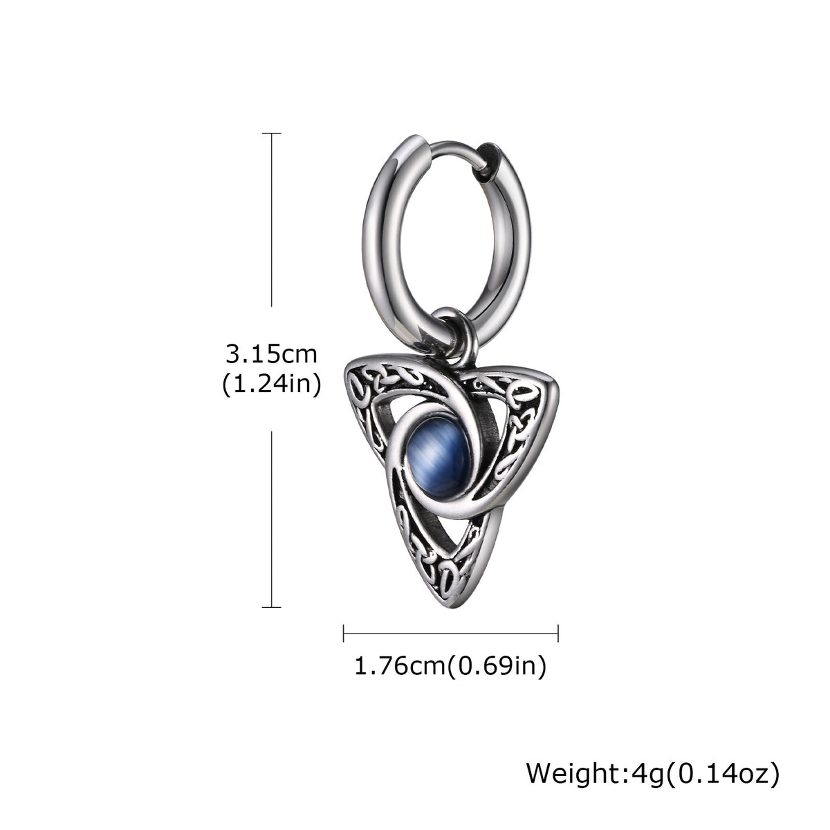 Natural Stone Single Earrings — Five Stone Options