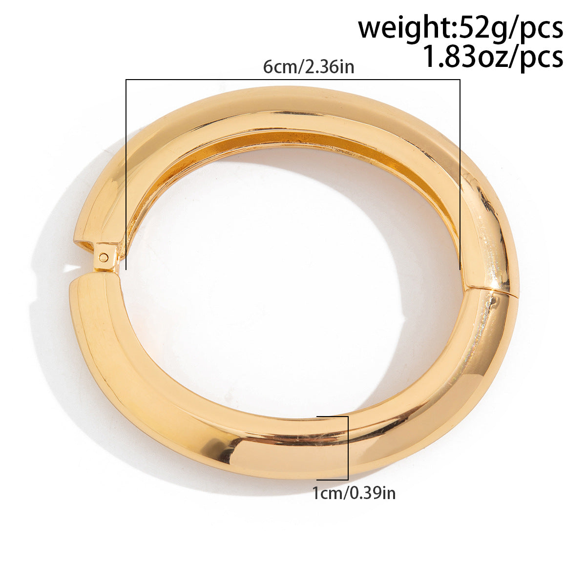 Planderful Vienna Verve Wide Alloy Bracelet For Women Glossy European American Statement Jewelry