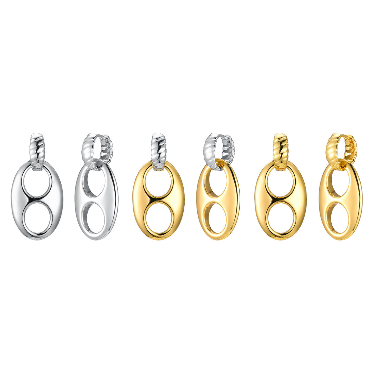 Pop-Tab Drop Earrings — Gold or Two-Tone