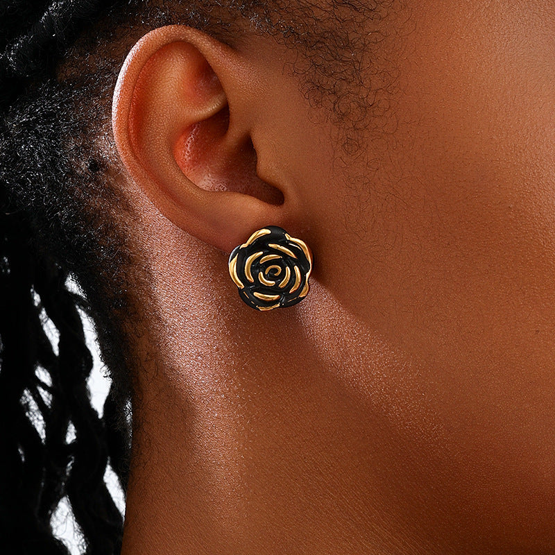 Planderful Vienna Verve Earrings Set – Charming Valentine's Day Acrylic Rose Design