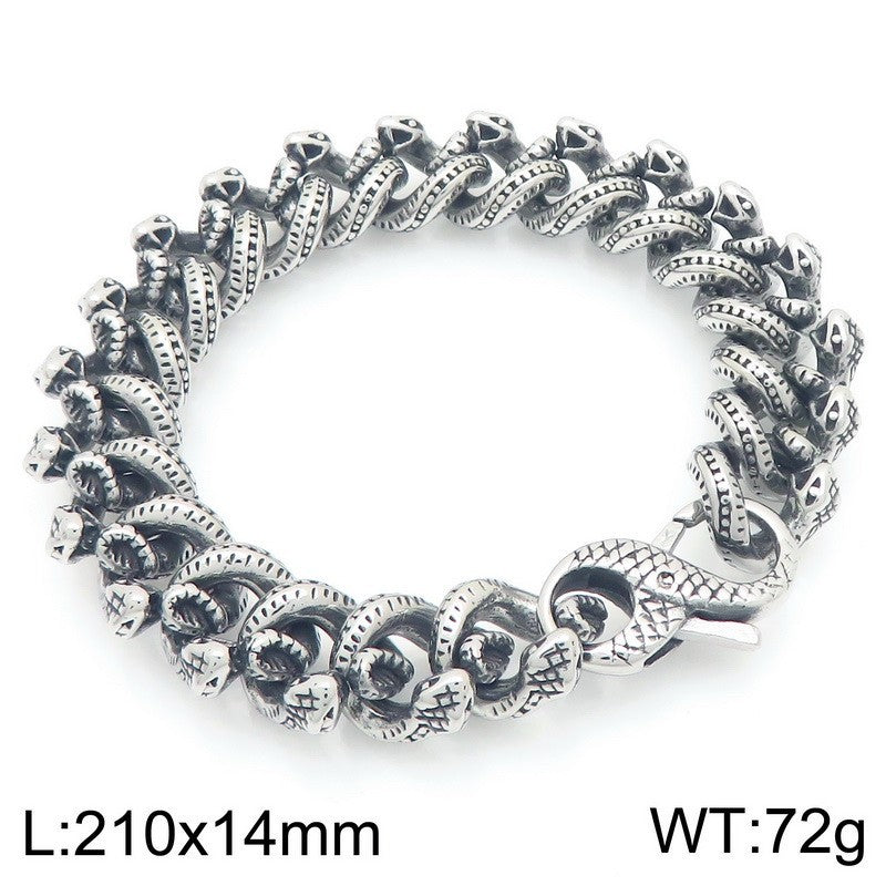 Halloween Full Of Snake Figure-Eight Buckle – Dark Winding Small Snake Man Stainless Bracelet