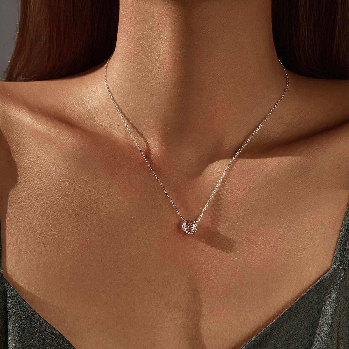 925 Sterling Silver Blush Pink Necklace