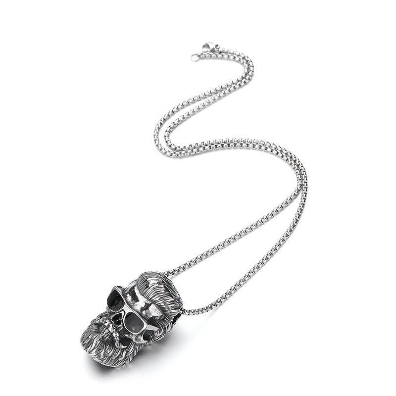Steel Necklace – Elegant Skull Pendant For Men