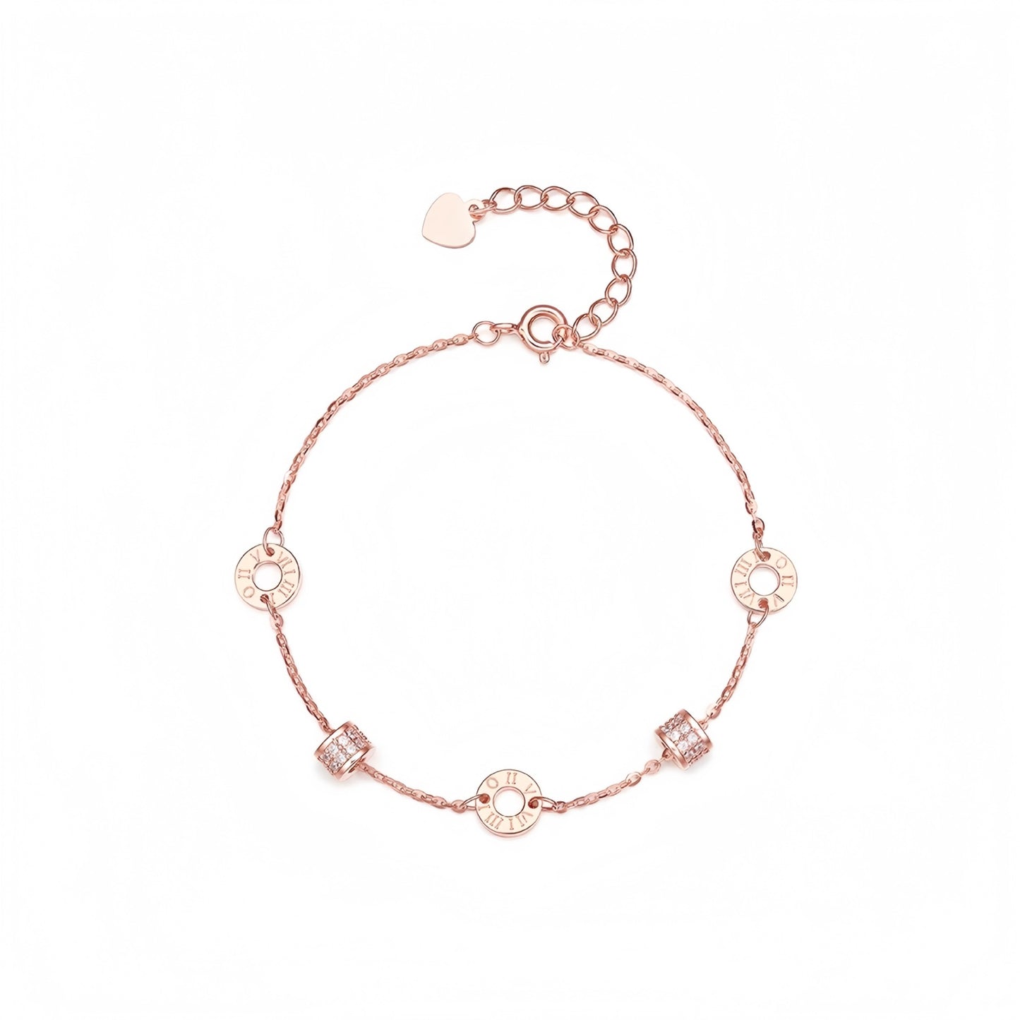 New 925 Sterling Silver Roman Numerals Small Waist Bracelet