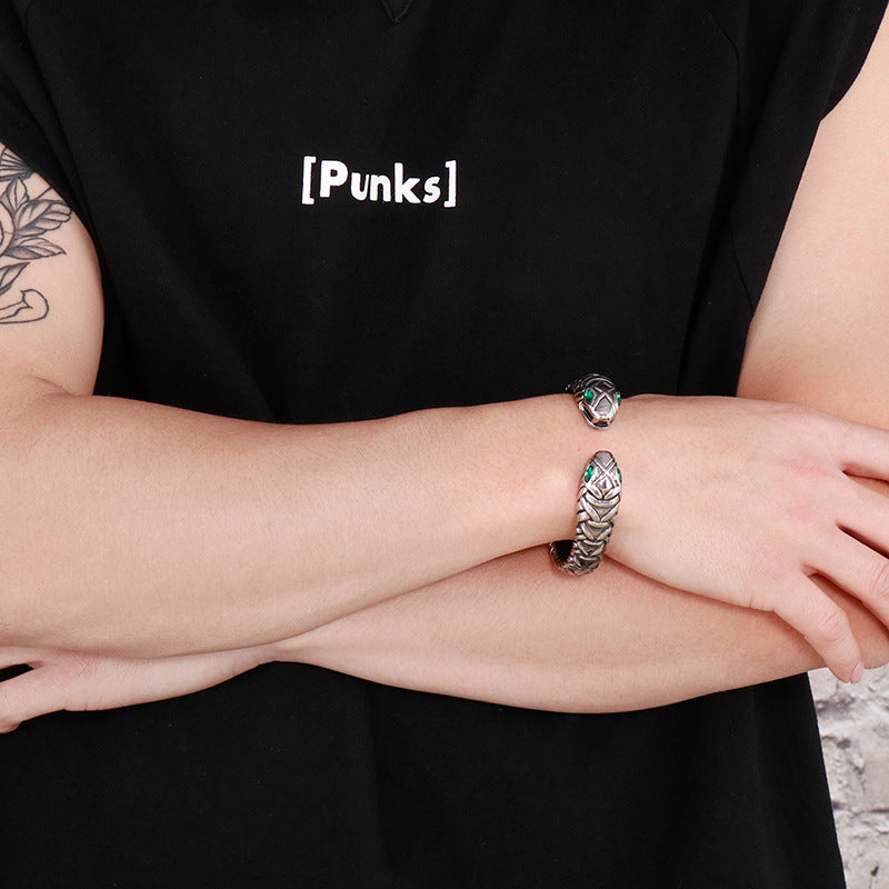 Planderful Snake Bracelet For Men Zircon Encrusted Premium