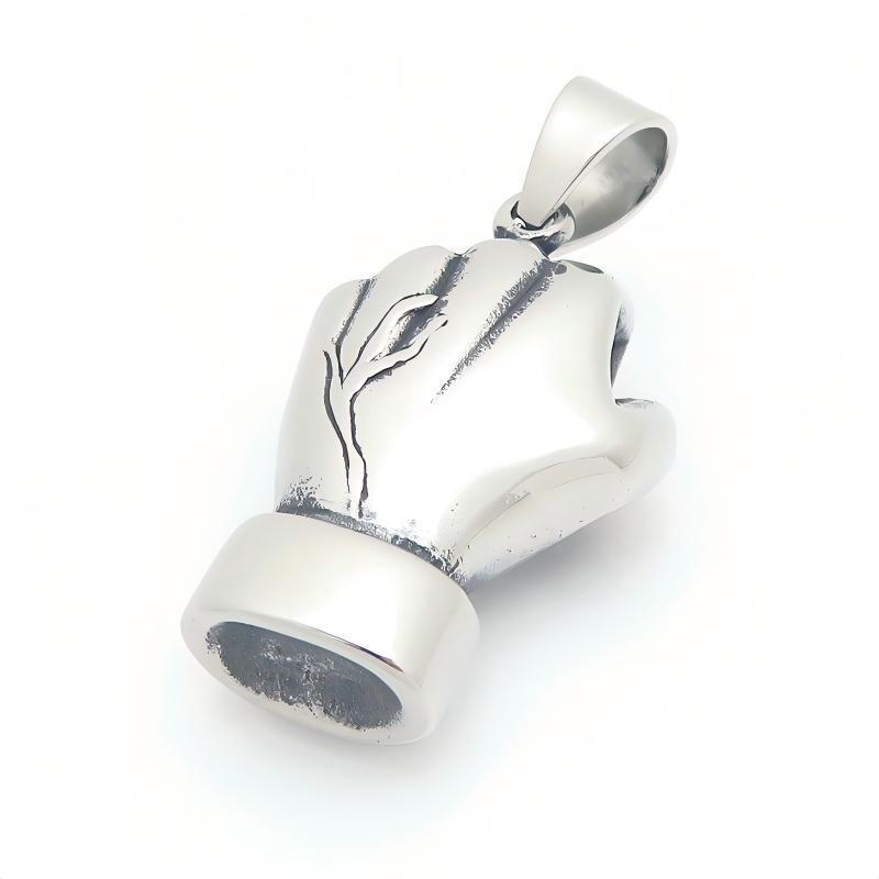 Rock Punk Pendant Three-Dimensional Fist Casting Stainless Steel Men's Pendant Necklace
