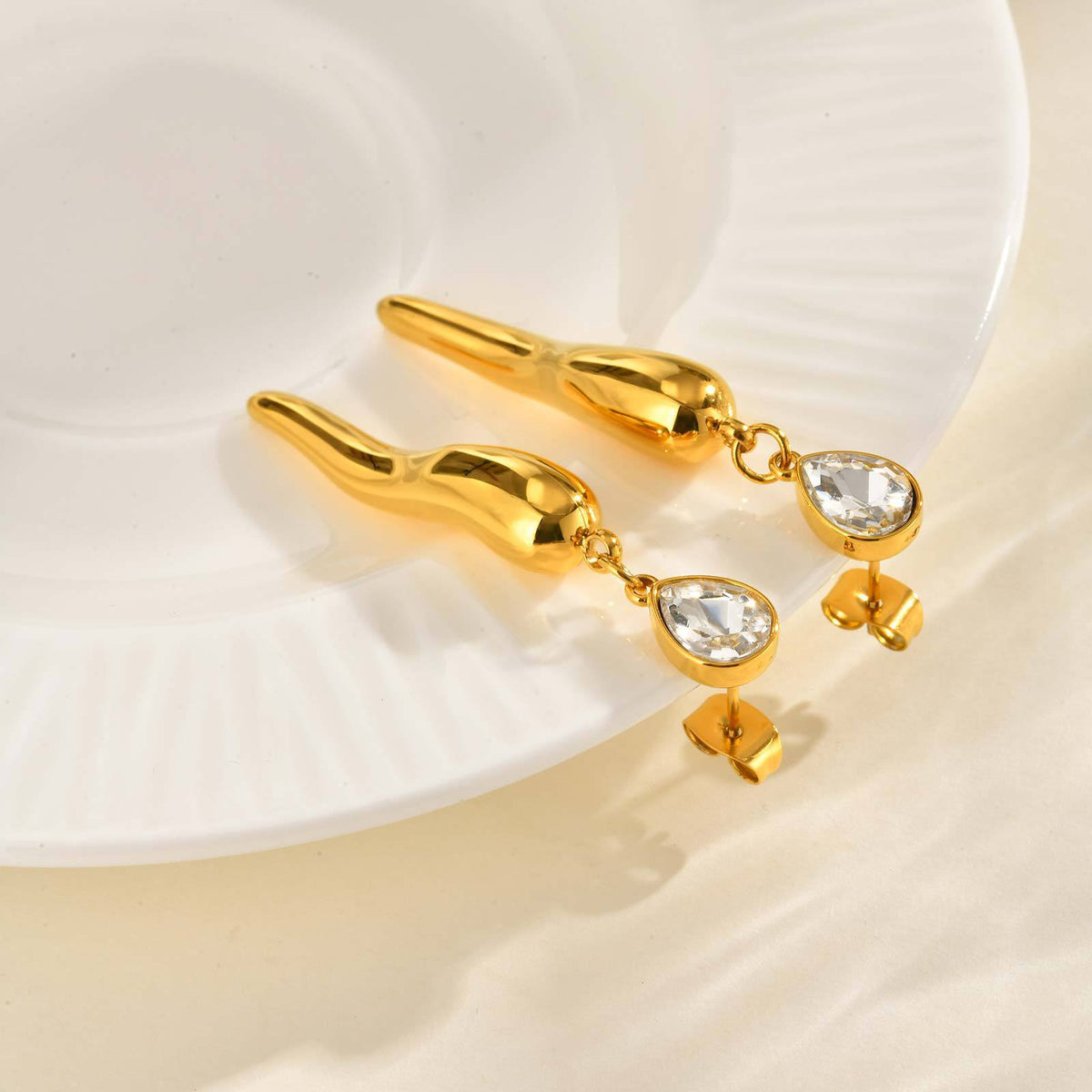 Sculptural Gold-Tone Drop Earrings — 3 Styles