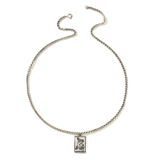 Angel Square Pendant Chain Necklace with Hip-Hop Flair - Vienna Verve Collection