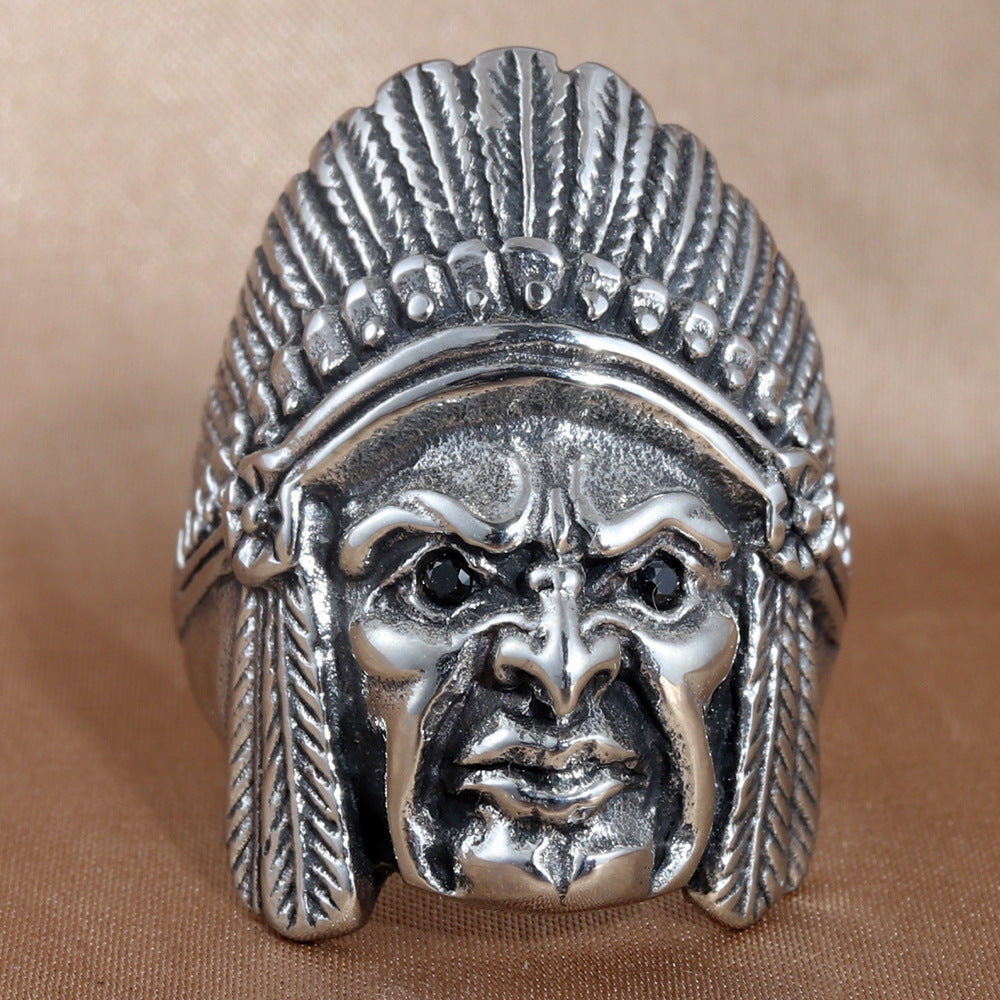 Titanium Steel Skull Ring for Men - Retro Personalized Accessory in European and American Style