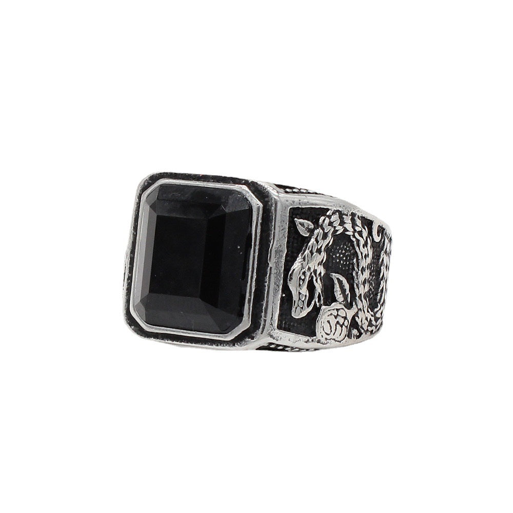Planderful Dragon Zircon Titanium Steel Ring For Unisex Personalization Bold Retro Punk Style Protection