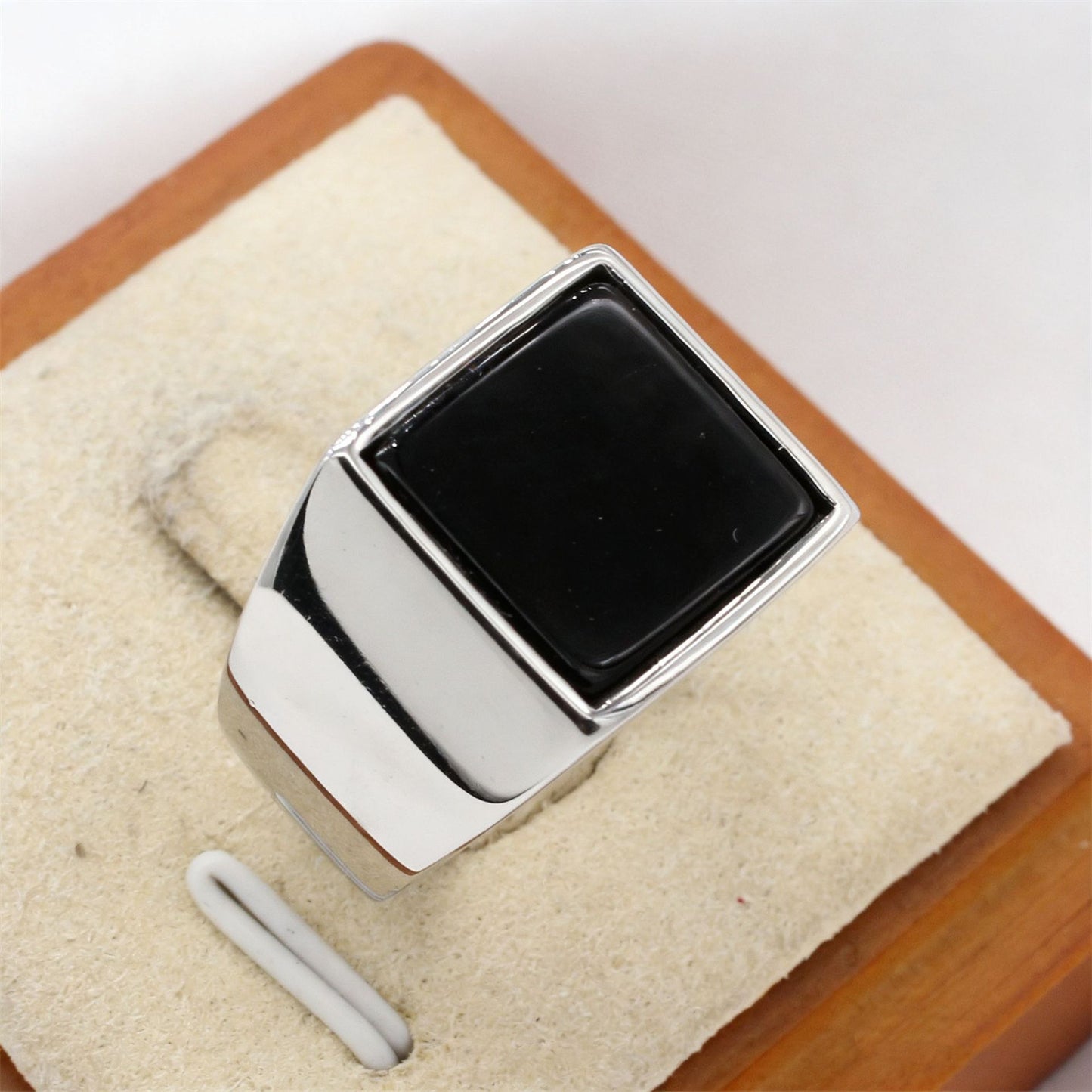 Planderful Everyday Genie Titanium Steel Ring For Men Unisex With Square Stone Statement